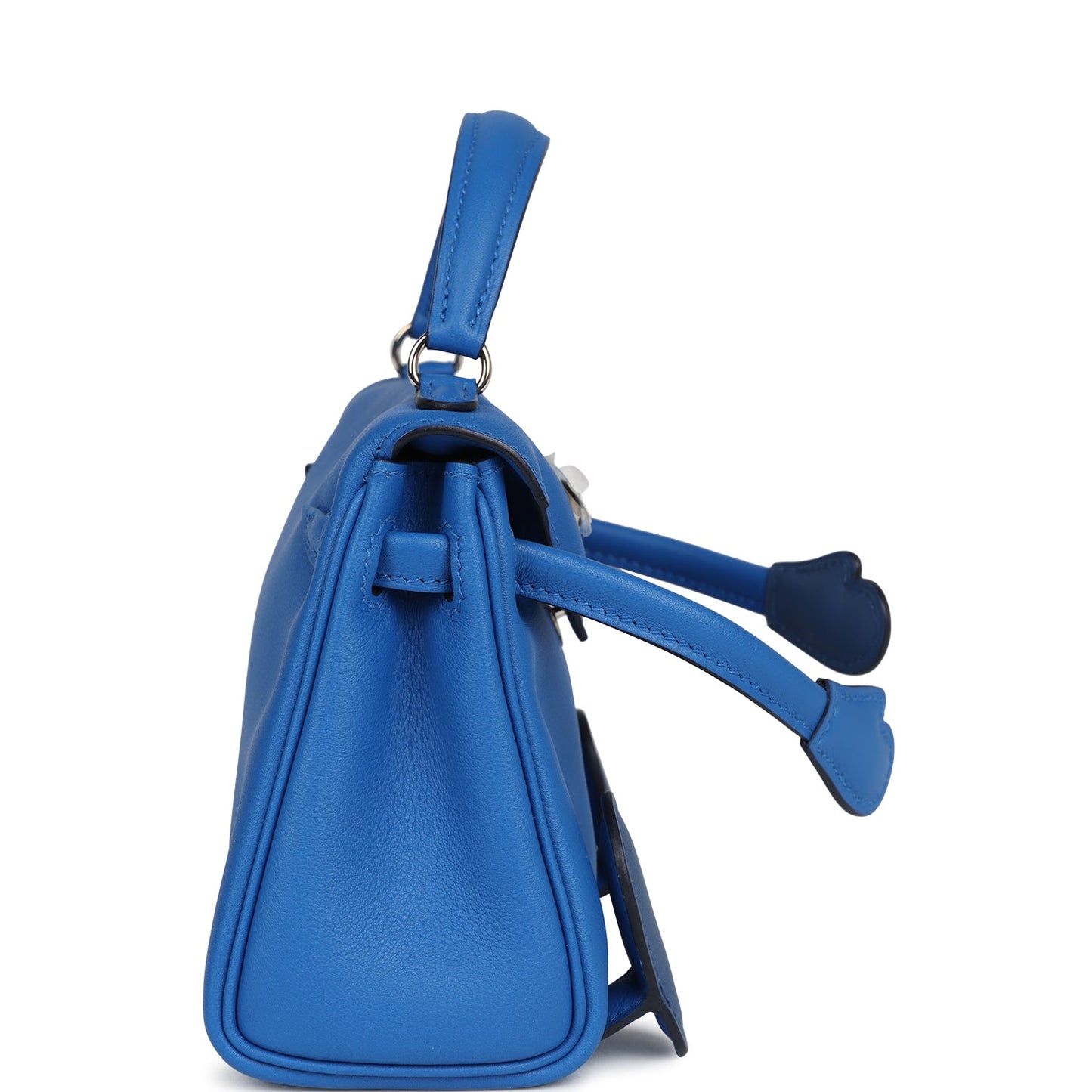 Hermes 'Quelle Idolle' Kelly Doll Bleu Zellige and Bleu Agate Swift Palladium Hardware