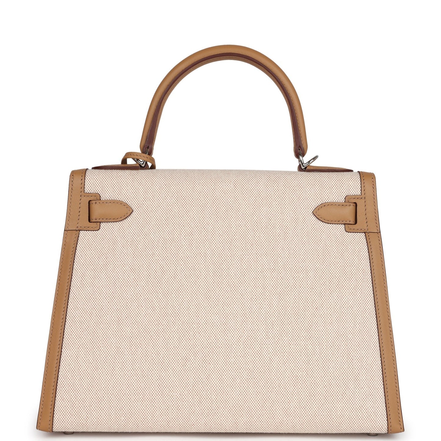 Hermes Kelly Sellier 28 Biscuit Toile H Canvas and Swift Palladium Hardware