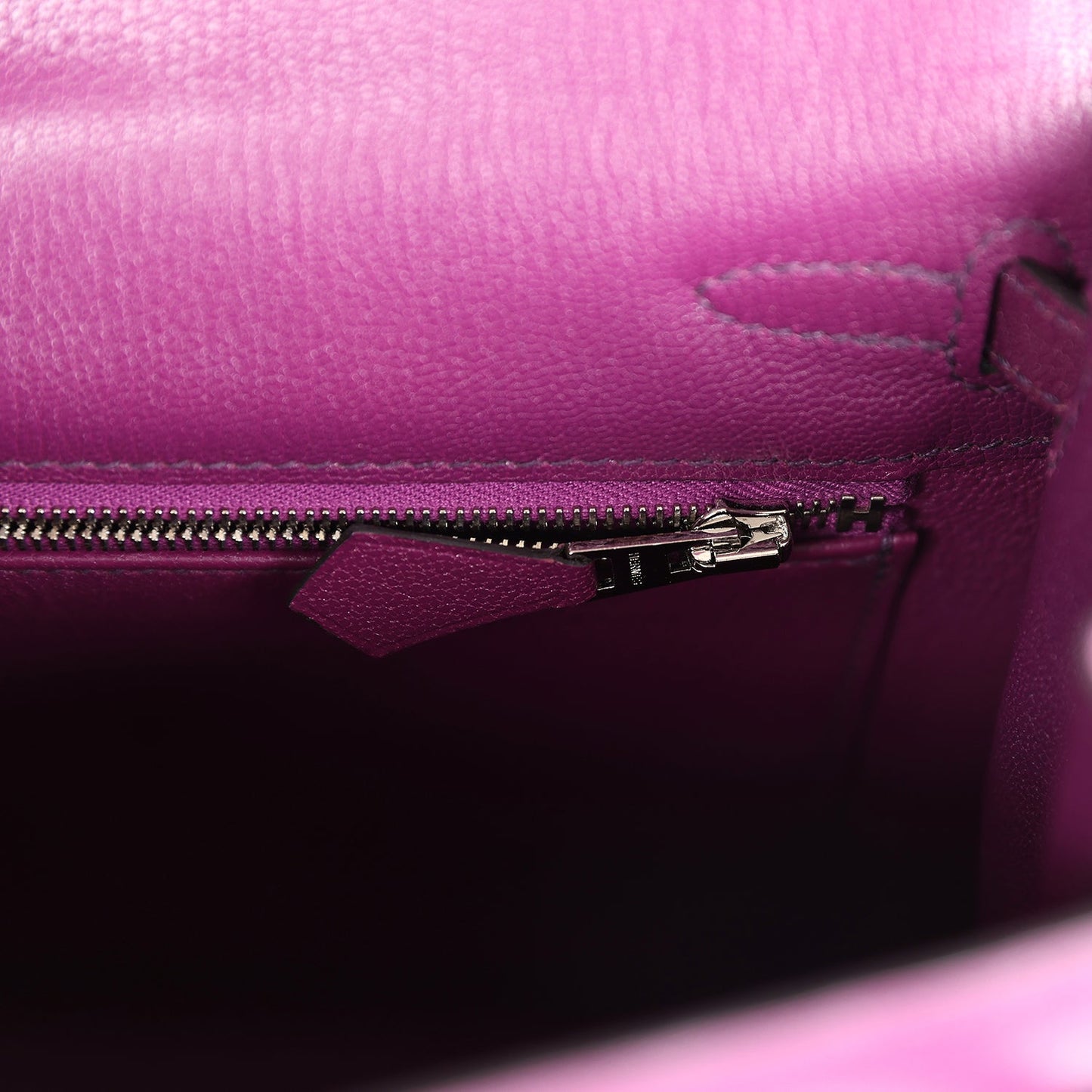 Hermes Kelly Sellier 25 Anemone Chevre Mysore Palladium Hardware