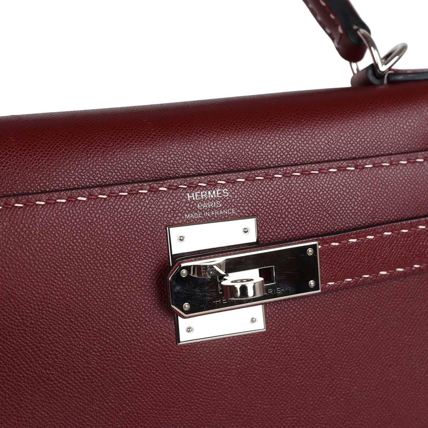 Hermes 'Miss You' Kelly Sellier 28 Rouge H Monsieur Palladium Hardware