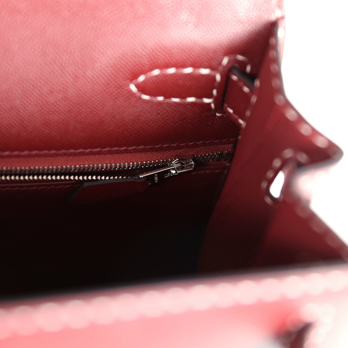 Hermes 'Miss You' Kelly Sellier 28 Rouge H Monsieur Palladium Hardware