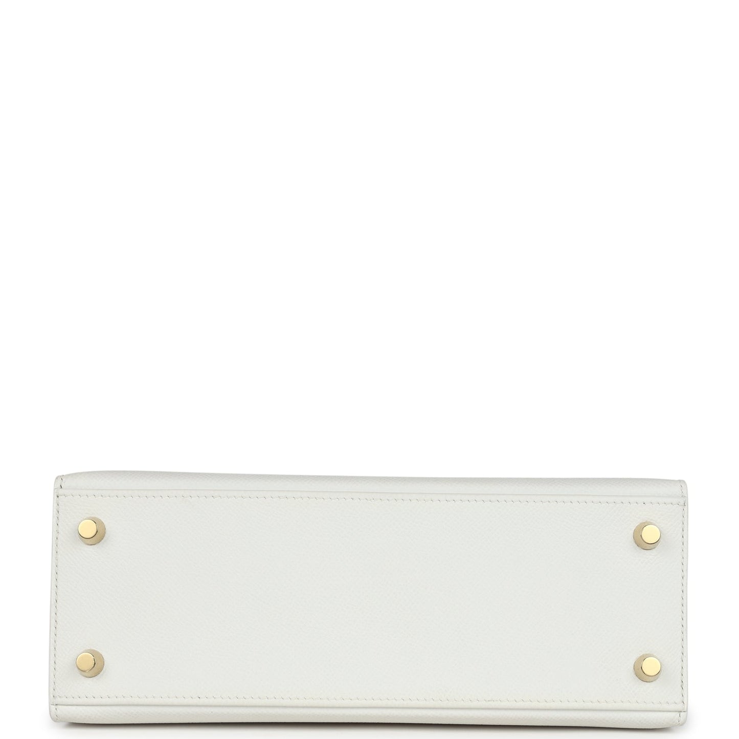 Hermes Special Order (HSS) Kelly Sellier 25 White and Vert Cypress Epsom Brushed Gold Hardware