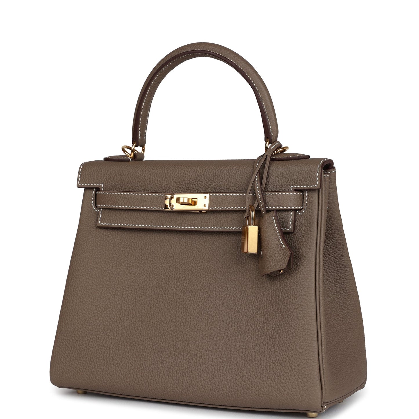 Hermes Kelly Retourne 25 Etoupe Togo Gold Hardware
