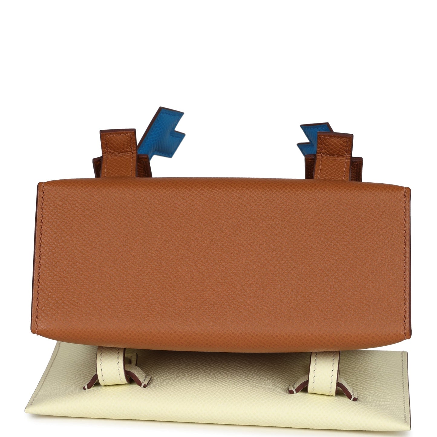 Hermes 'Quelle Idolle' Picto Kelly Doll Gold, Bleu Zanzibar, Jaune Milton and Orange Field Epsom/Swift Palladium Hardware