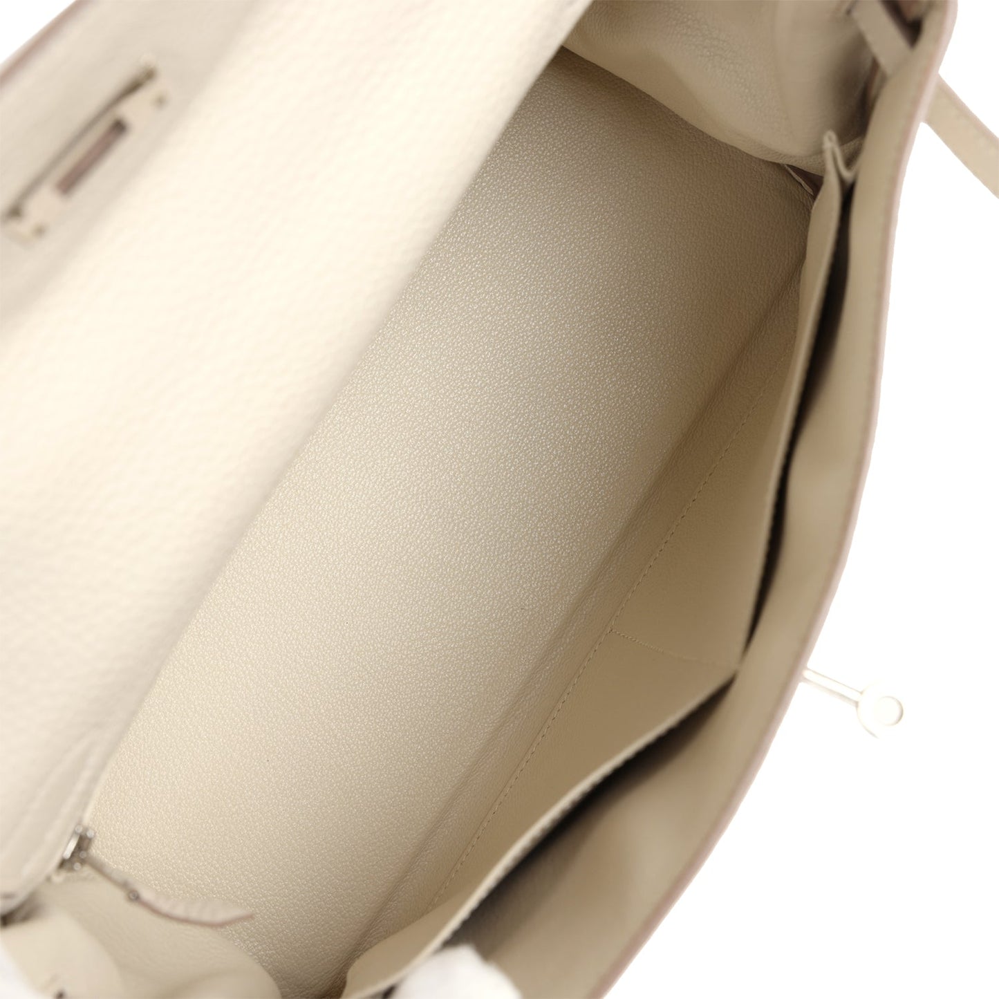 Hermes Kelly Retourne 32 Craie Togo Palladium Hardware