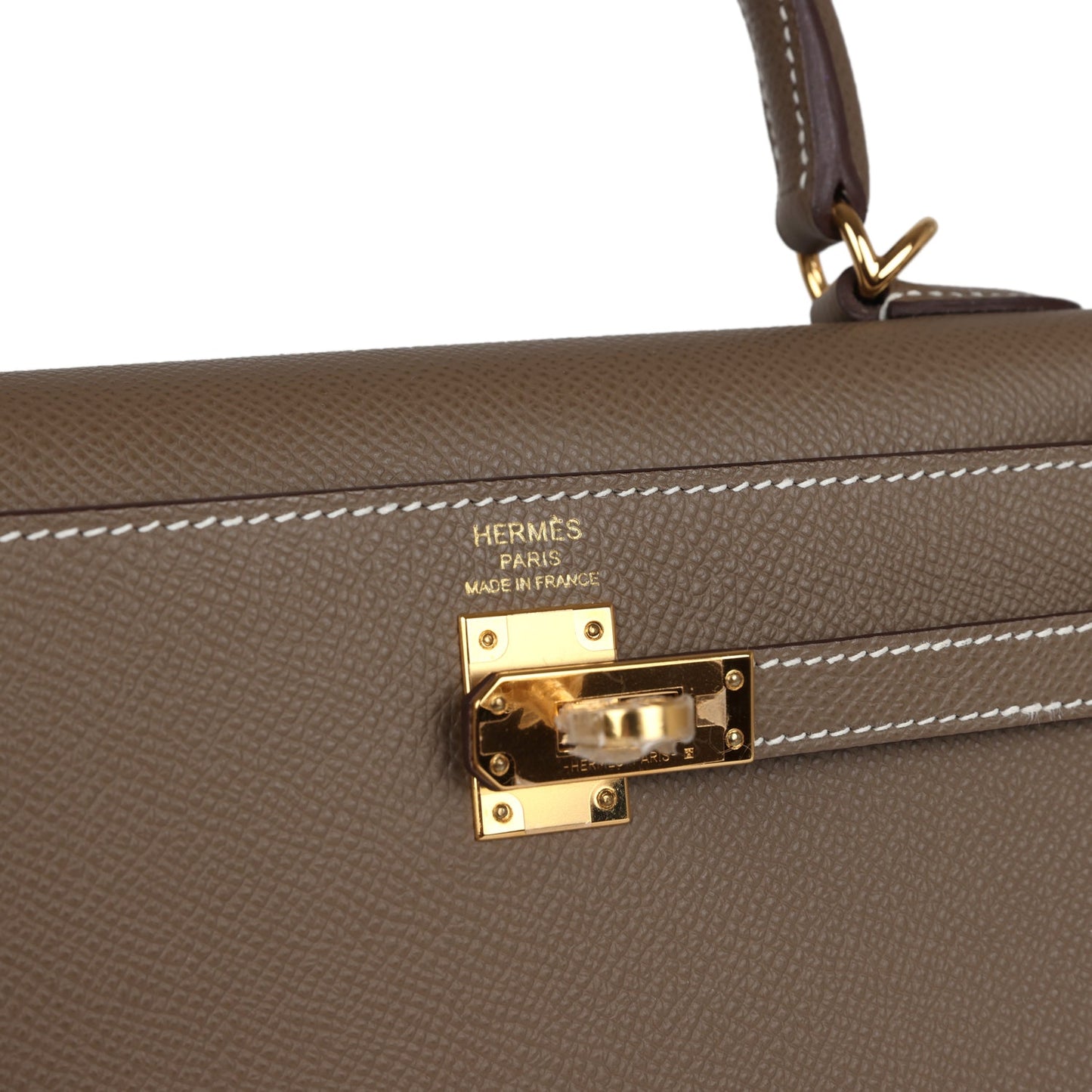 Hermes Kelly Sellier 25 Etoupe Epsom Gold Hardware