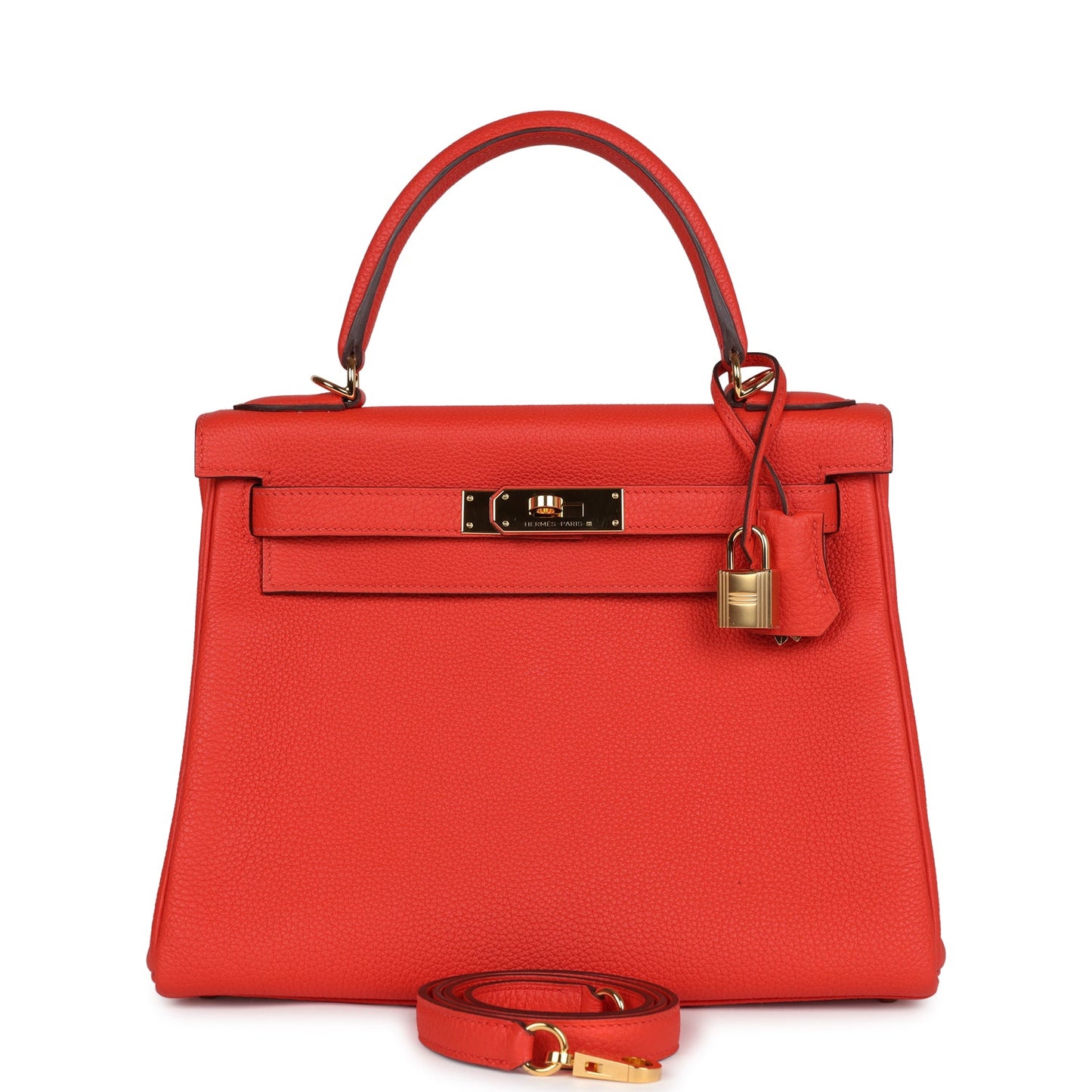 Hermes Kelly Retourne 28 Capucine Togo Gold Hardware