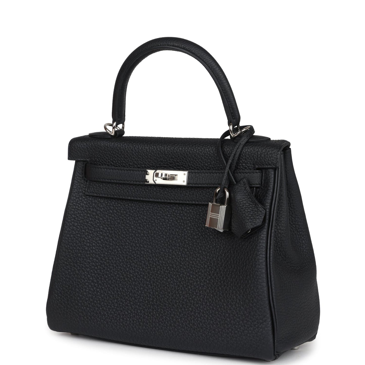 Hermes Kelly Retourne 25 Black Togo Palladium Hardware