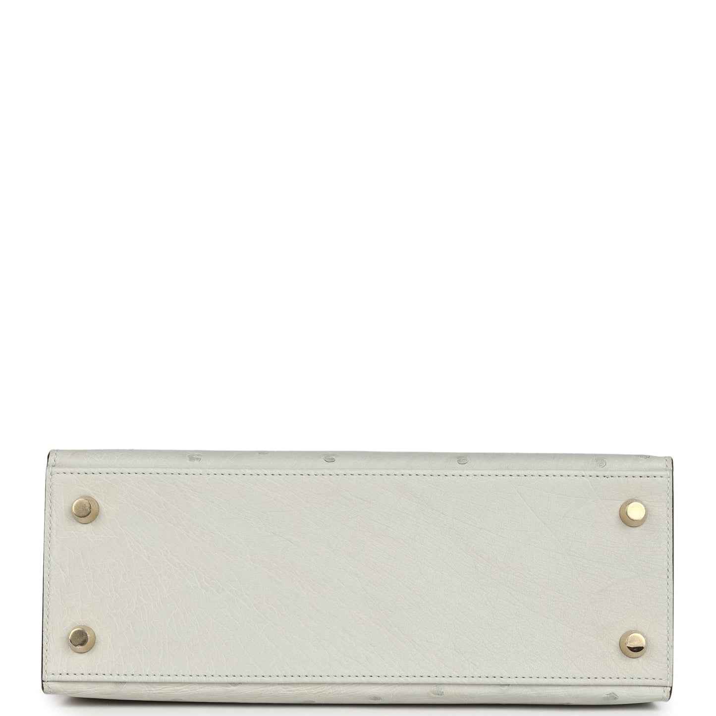 Hermes Special Order (HSS) Kelly Sellier 25 Gris Perle and Graphite Ostrich Permabrass Hardware