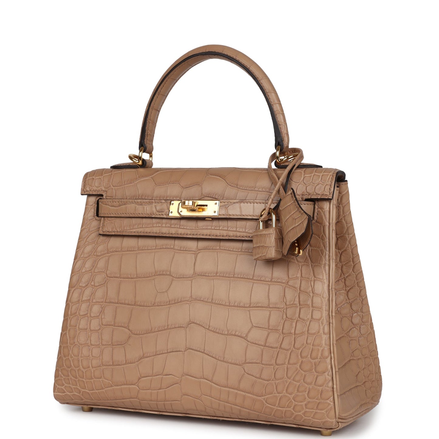 Hermes Kelly Retourne 25 Chai Matte Alligator Gold Hardware