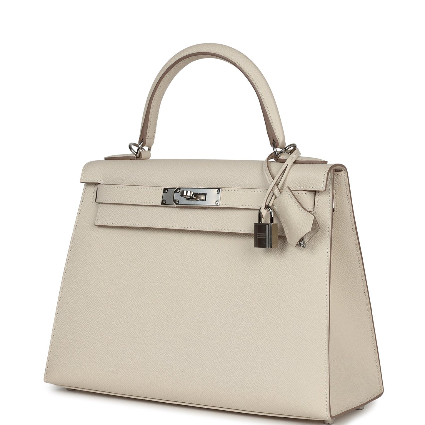 Hermes Kelly Sellier 28 Craie Epsom Palladium Hardware