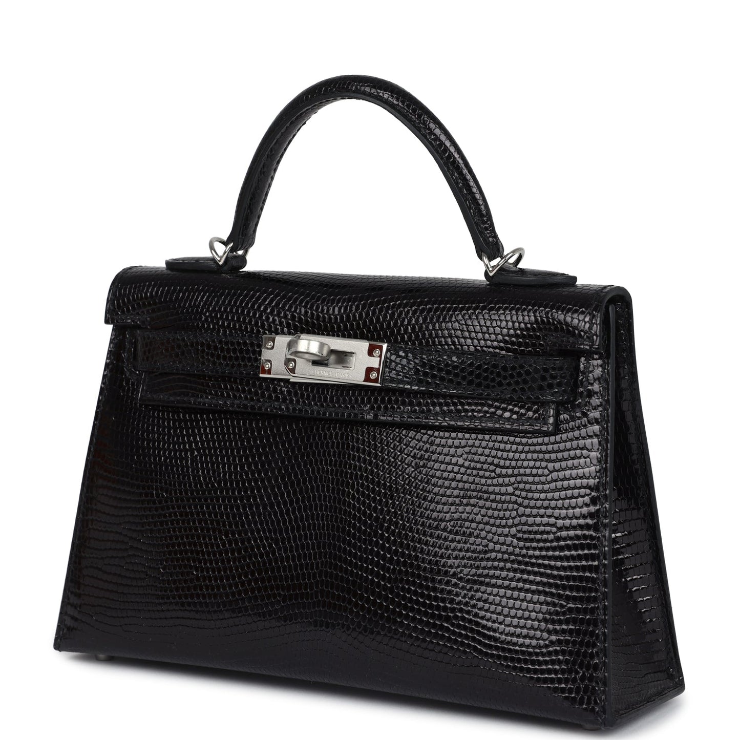 Hermes Kelly Sellier 20 Black Varanus Niloticus Lizard Palladium Hardware