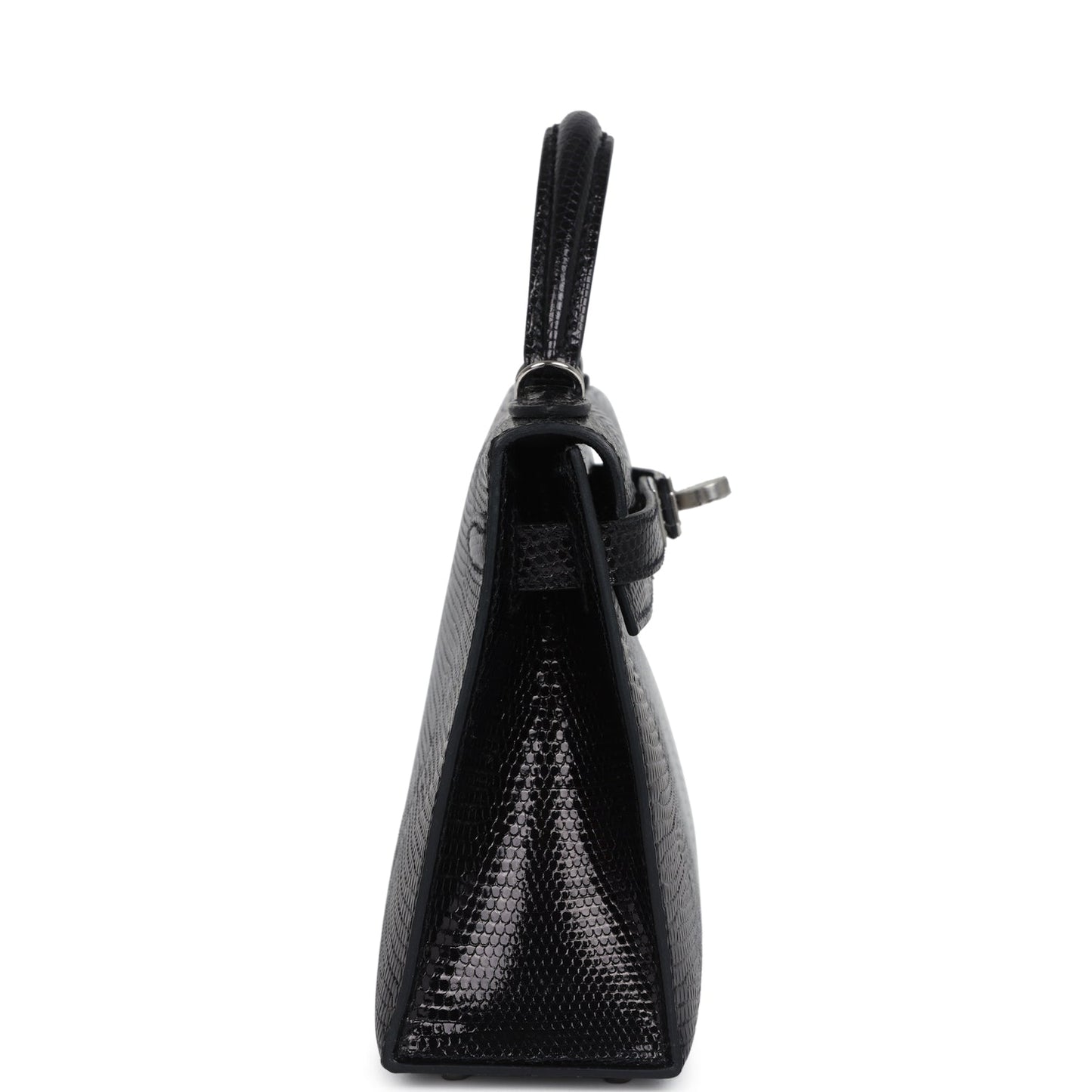 Hermes Kelly Sellier 20 Black Varanus Niloticus Lizard Palladium Hardware