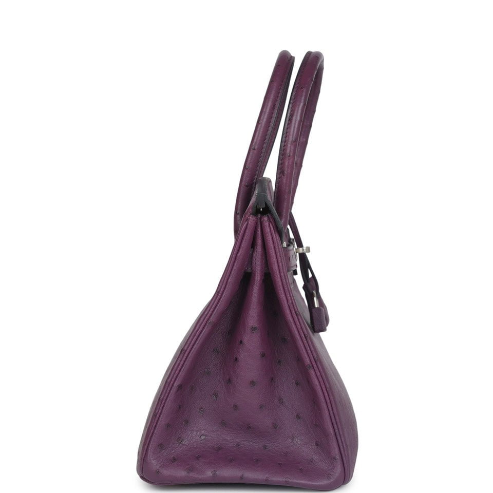 Hermes Birkin 30 Violet Ostrich Palladium Hardware