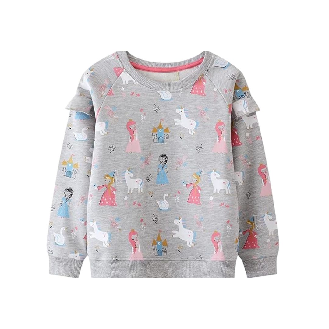 Warmes Girls Printed Cotton Sweatshirt