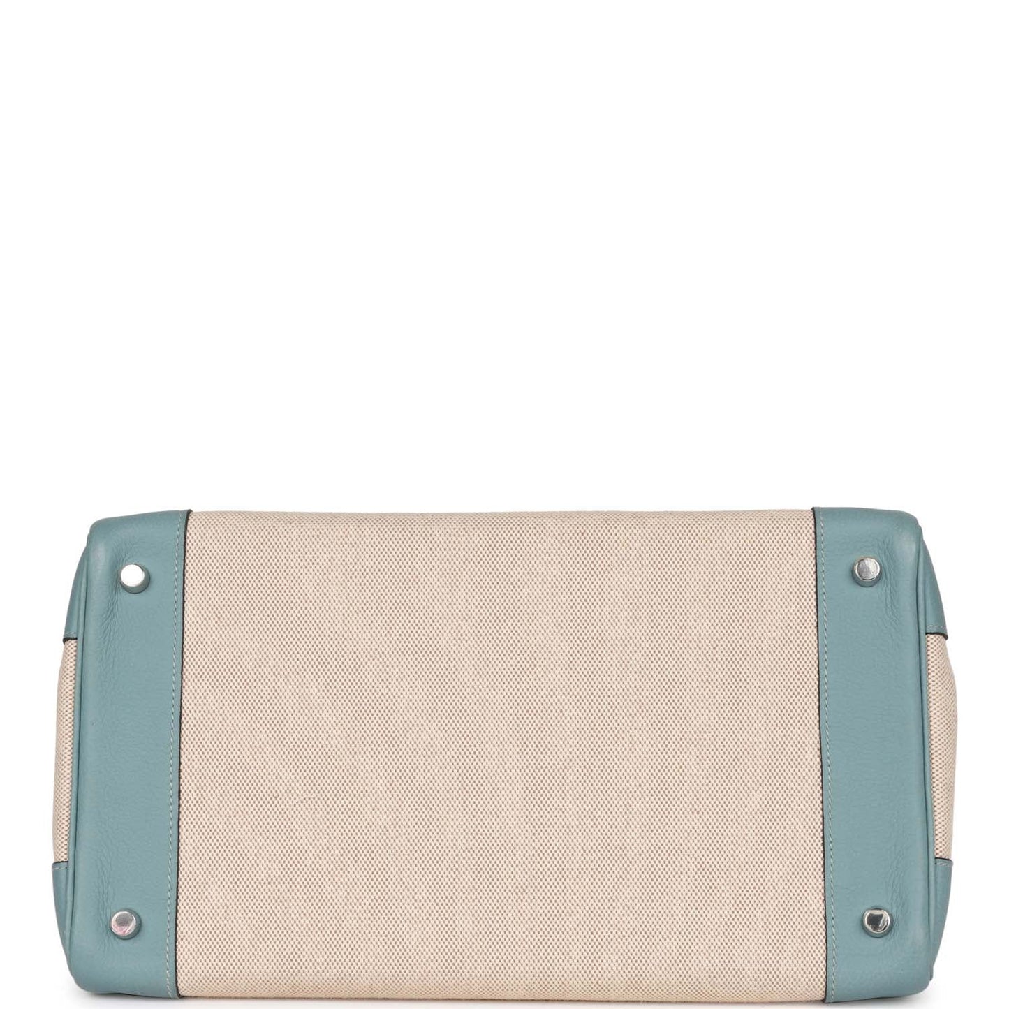 Hermes Birkin 35 Toile H and Ciel Clemence Palladium Hardware