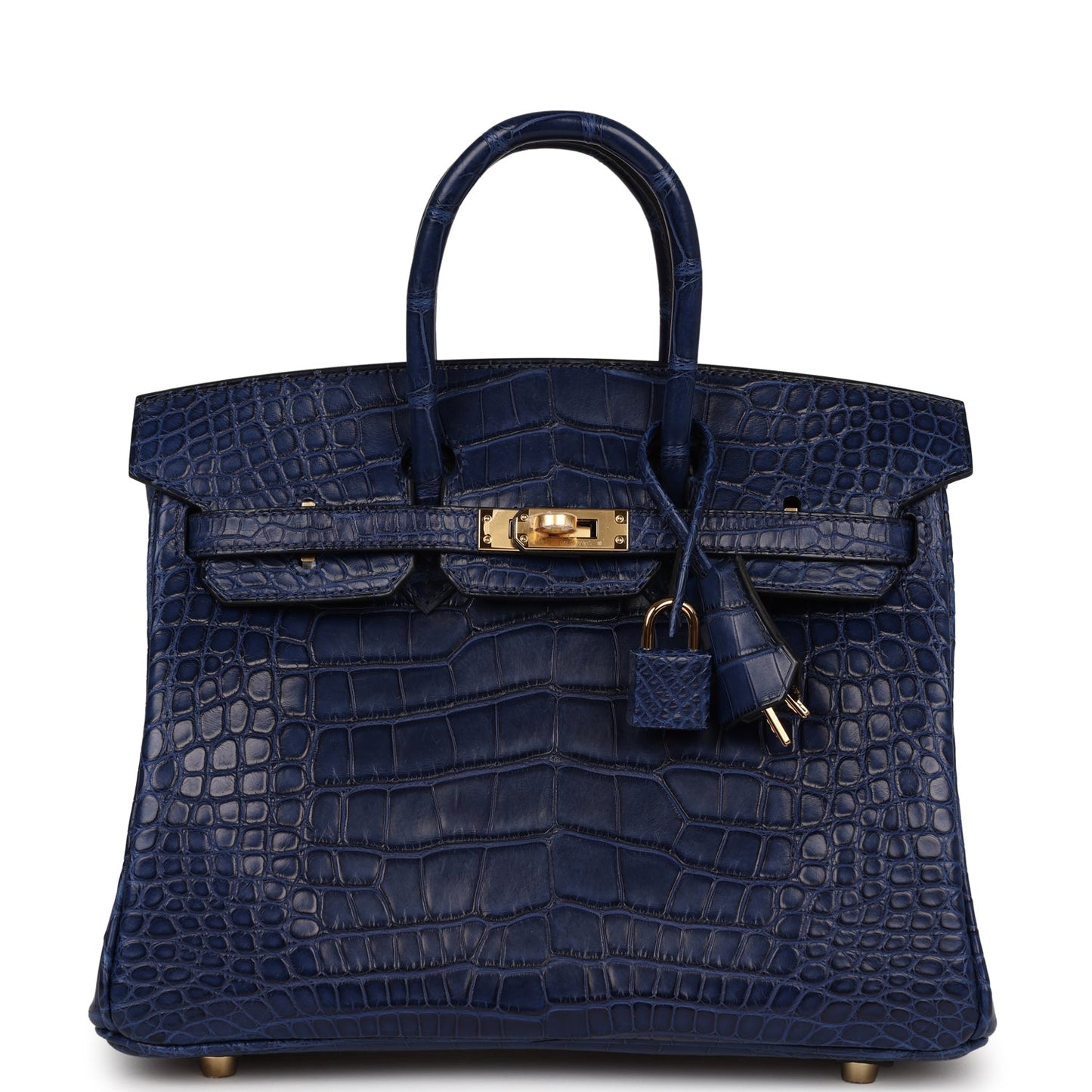 Hermes Birkin 25 Bleu Saphir Alligator Matte with Gold Hardware