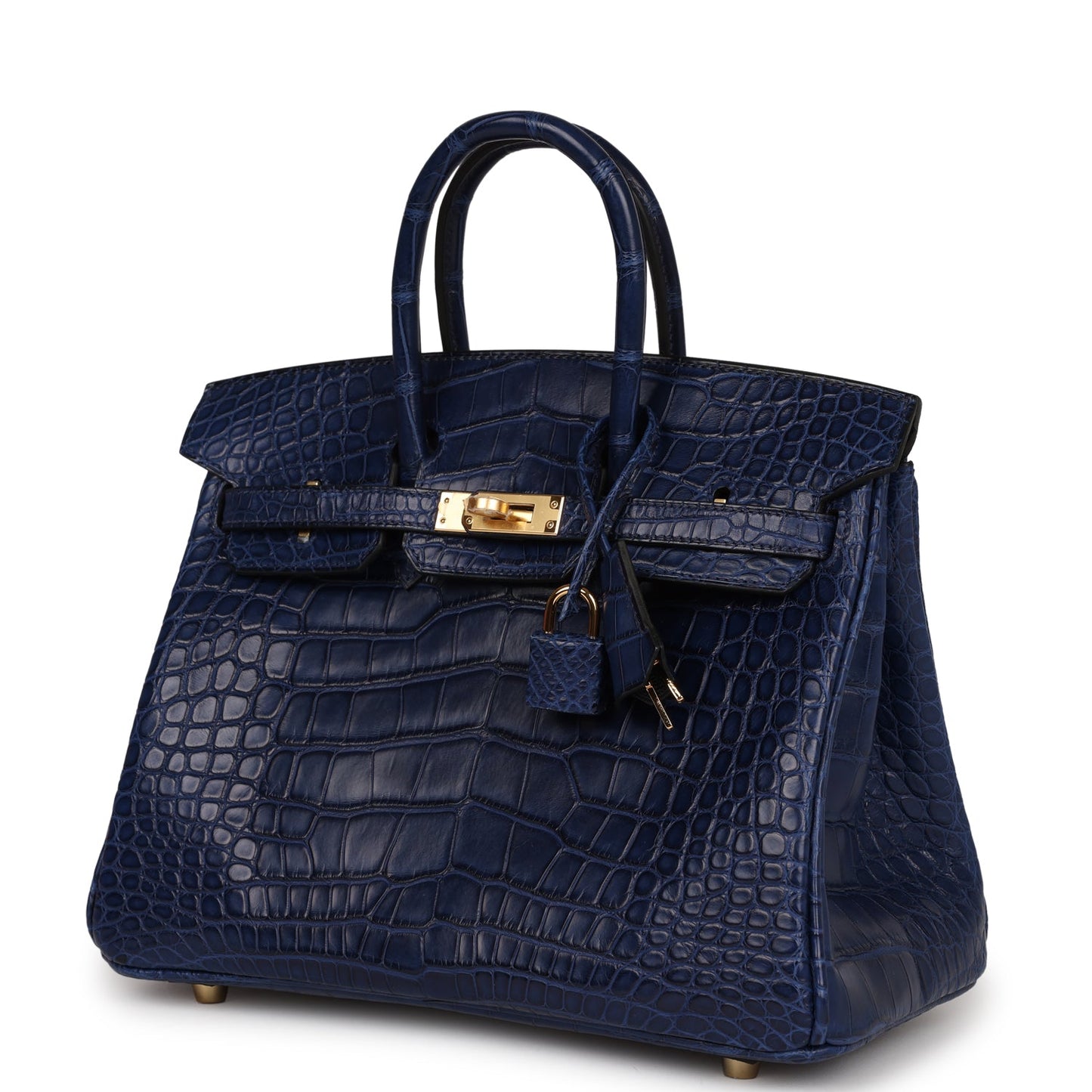 Hermes Birkin 25 Bleu Saphir Alligator Matte with Gold Hardware