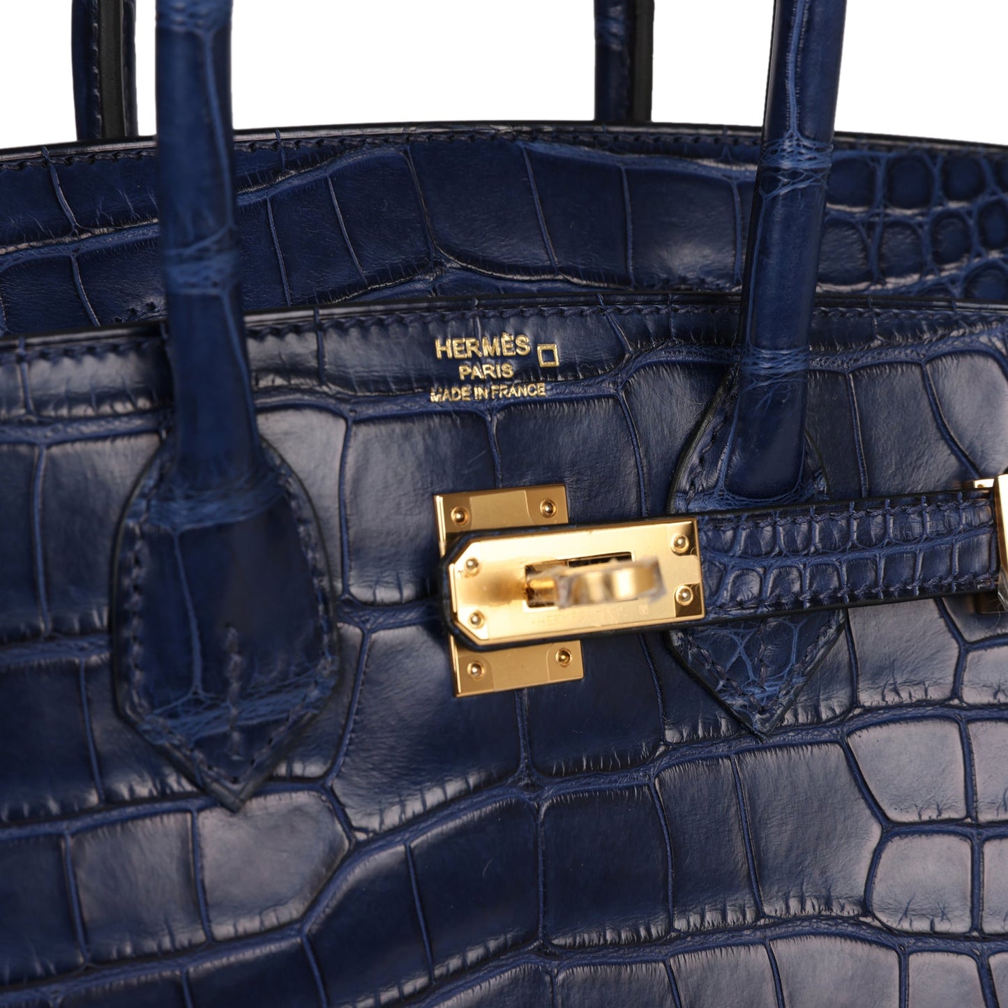 Hermes Birkin 25 Bleu Saphir Alligator Matte with Gold Hardware