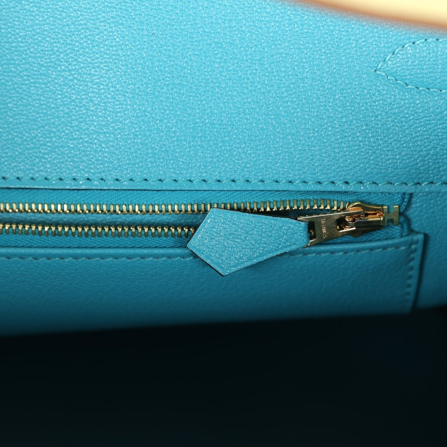 Hermes Special Order (HSS) Birkin 35 Jaune Poussin and Bleu Paradise Togo Brushed Gold Hardware