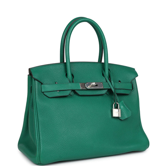 Hermes Birkin 30 Vert Vertigo Clemence Palladium Hardware