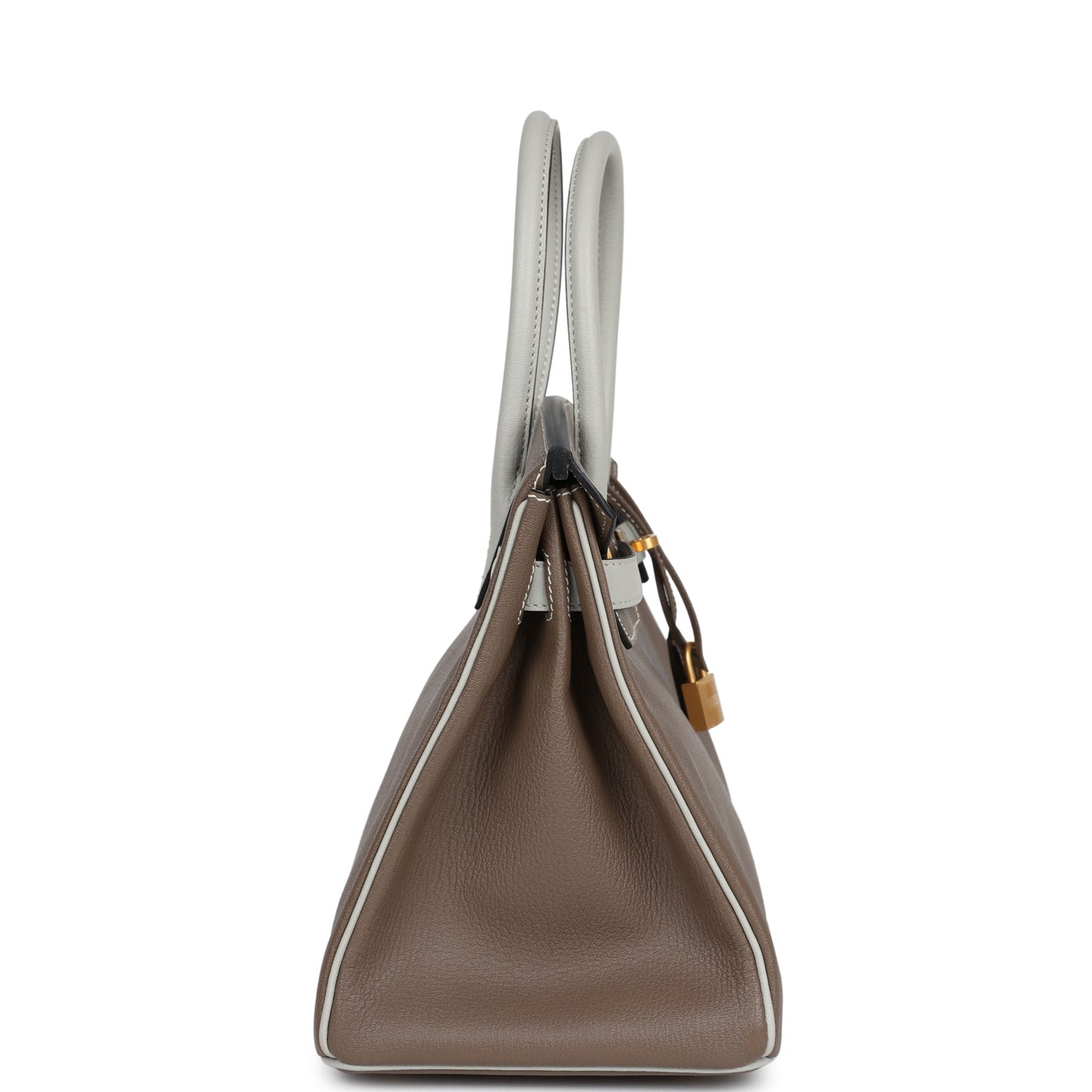 Hermes Special Order (HSS) Birkin 30 Etoupe and Gris Perle Chevre Brushed Gold Hardware