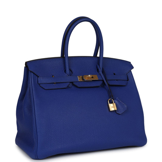 Hermes Birkin 35 Bleu Electric Togo Gold Hardware