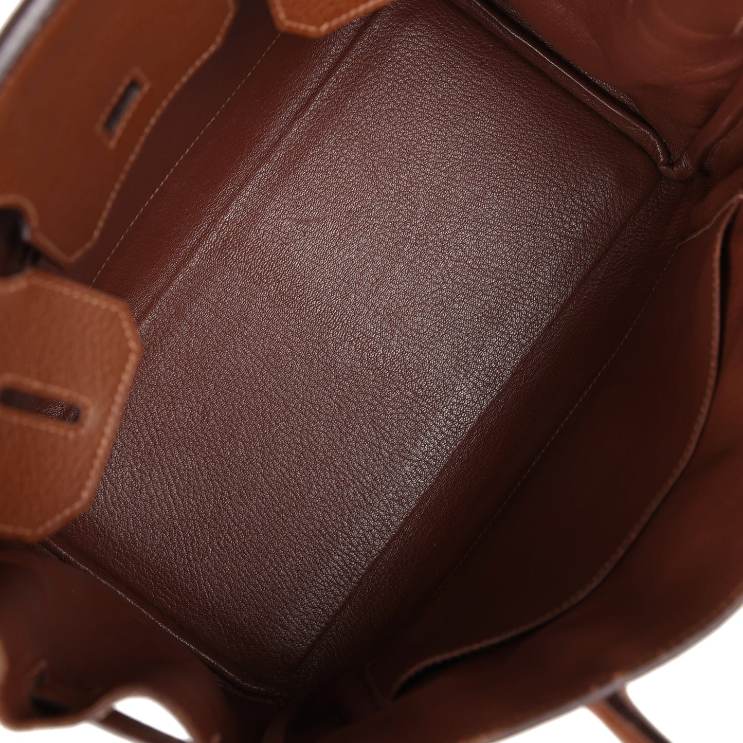 Hermes Birkin 30 Marron D'Inde Buffalo and Mosaique Canvas Palladium Hardware