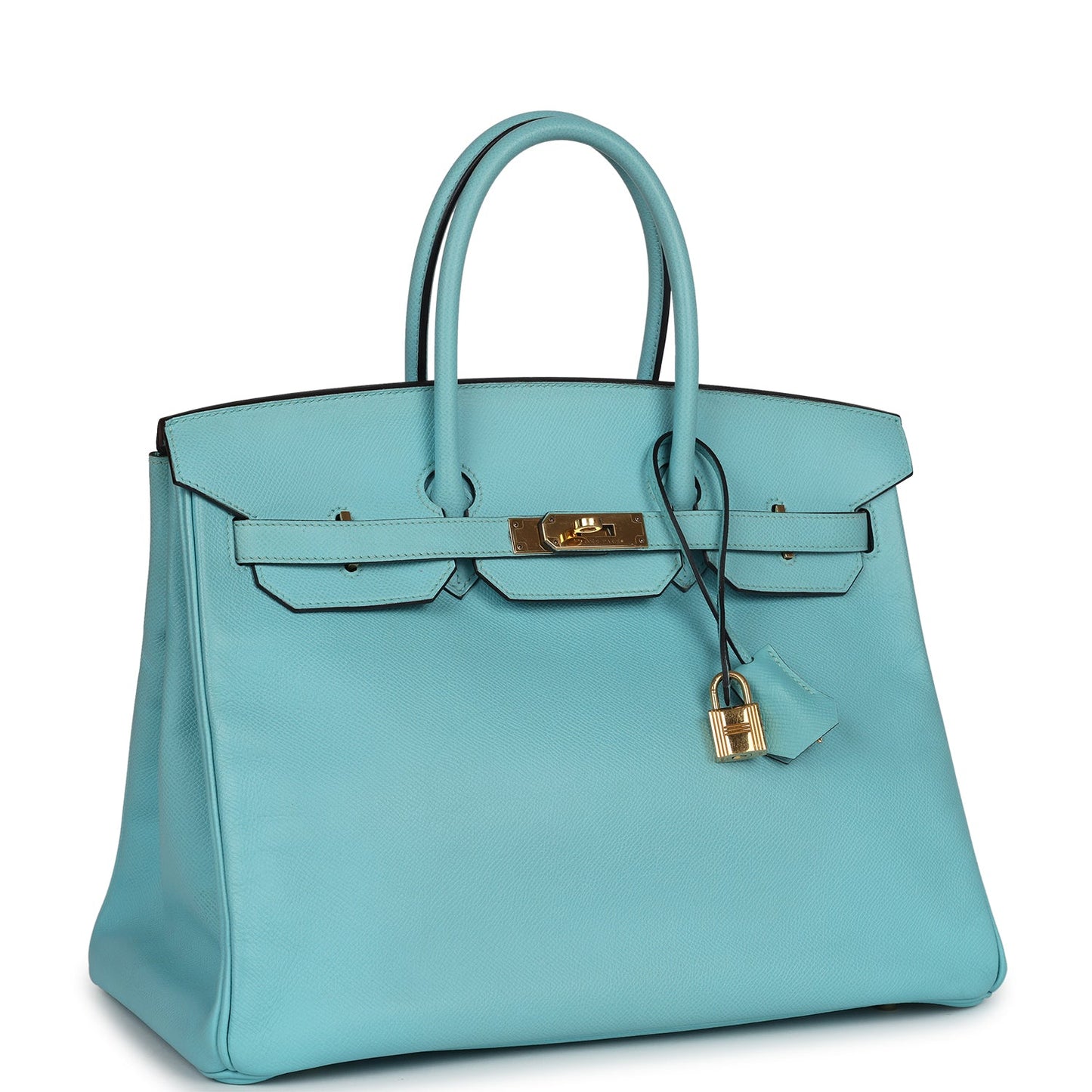 Hermes Birkin 35 Bleu Atoll Epsom Gold Hardware