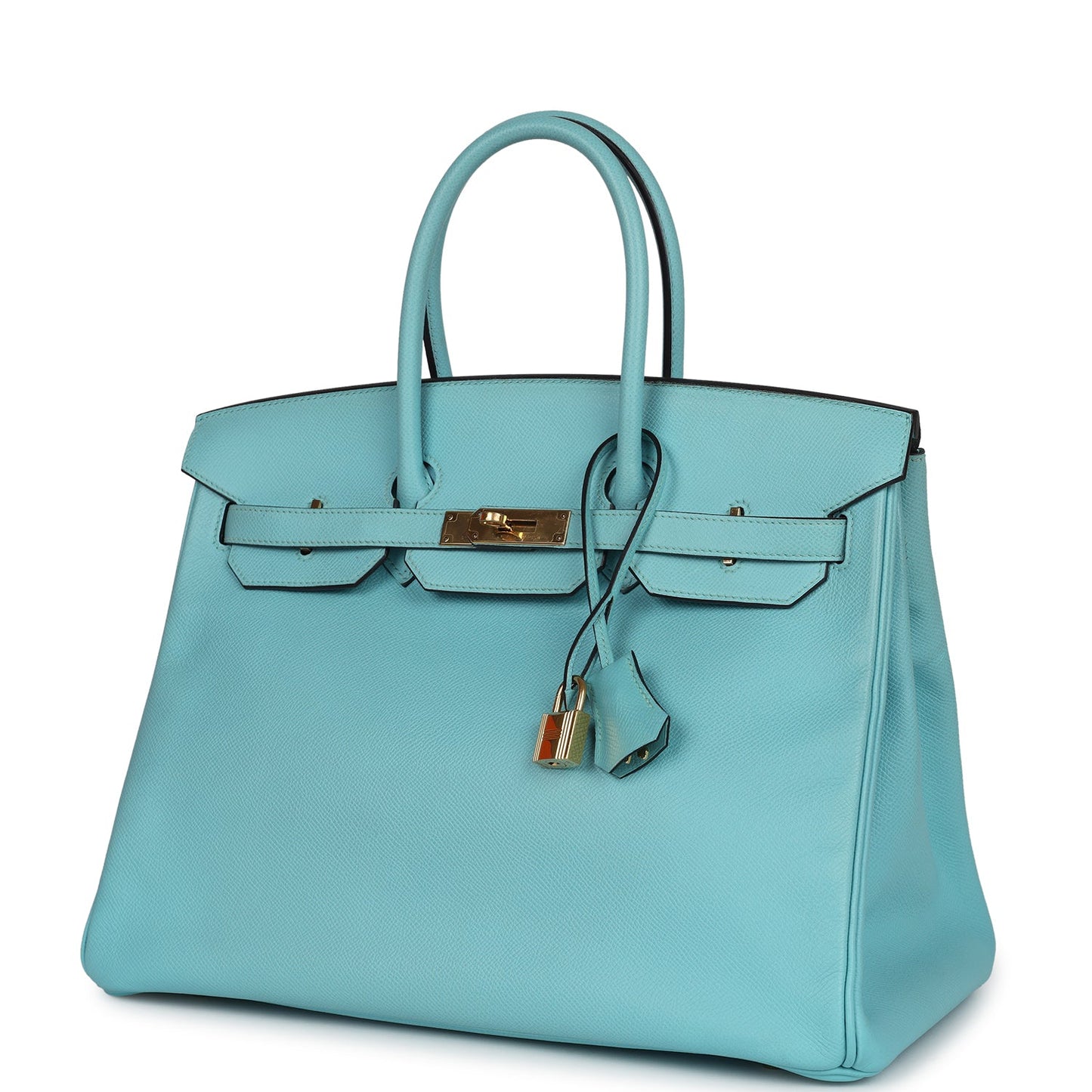 Hermes Birkin 35 Bleu Atoll Epsom Gold Hardware
