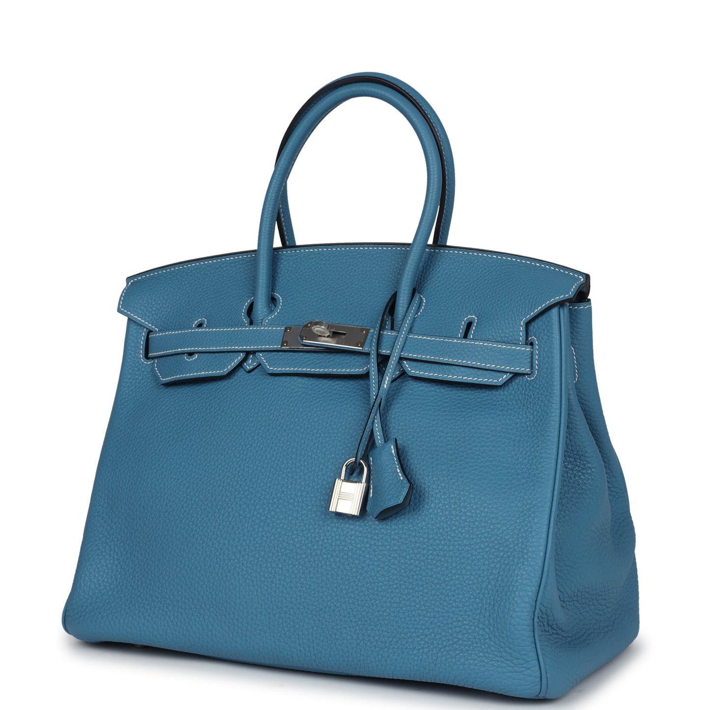 Hermes Birkin 35 Blue Jean Togo Palladium Hardware
