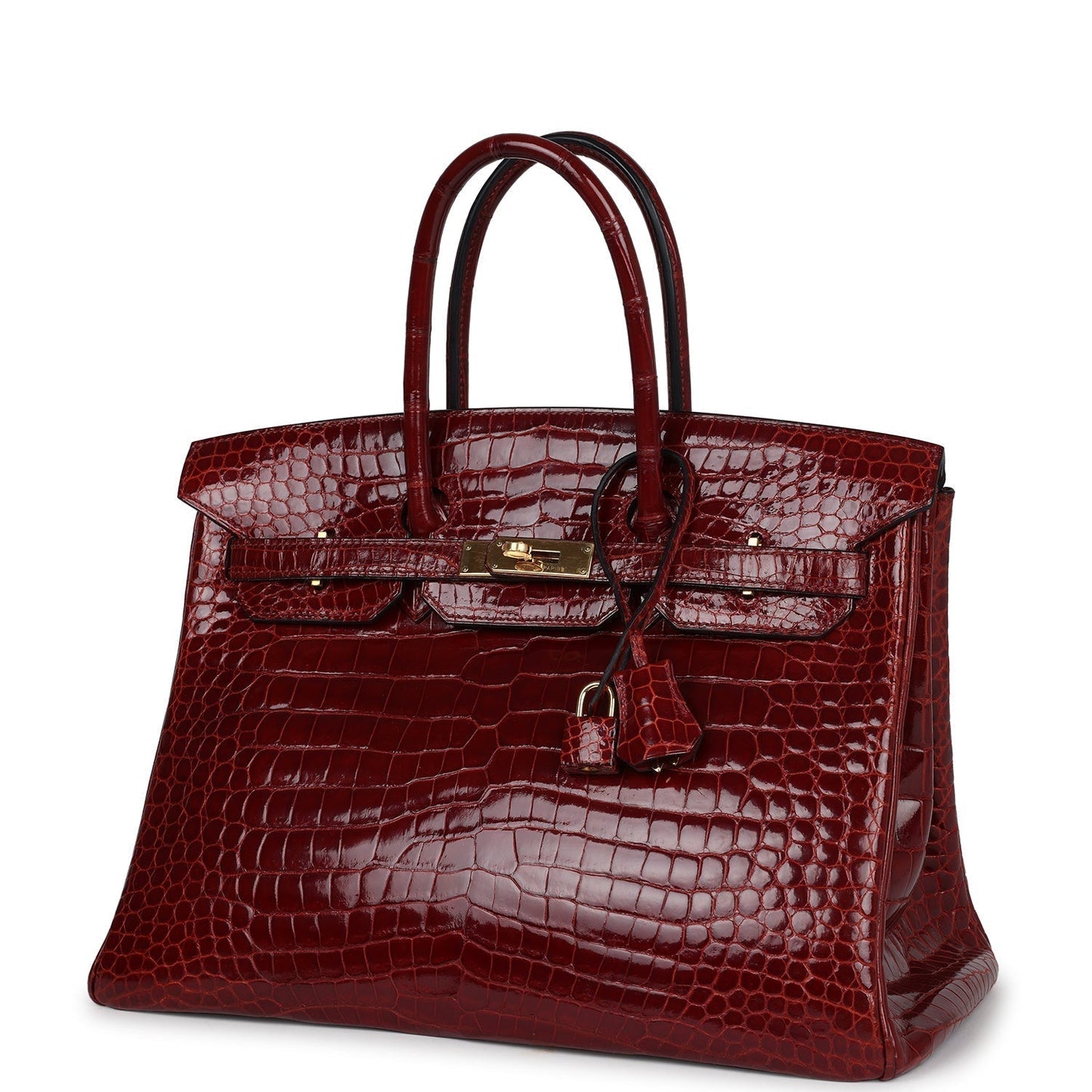 Hermes Birkin 35 Rouge H Shiny Crocodile Porosus Gold Hardware