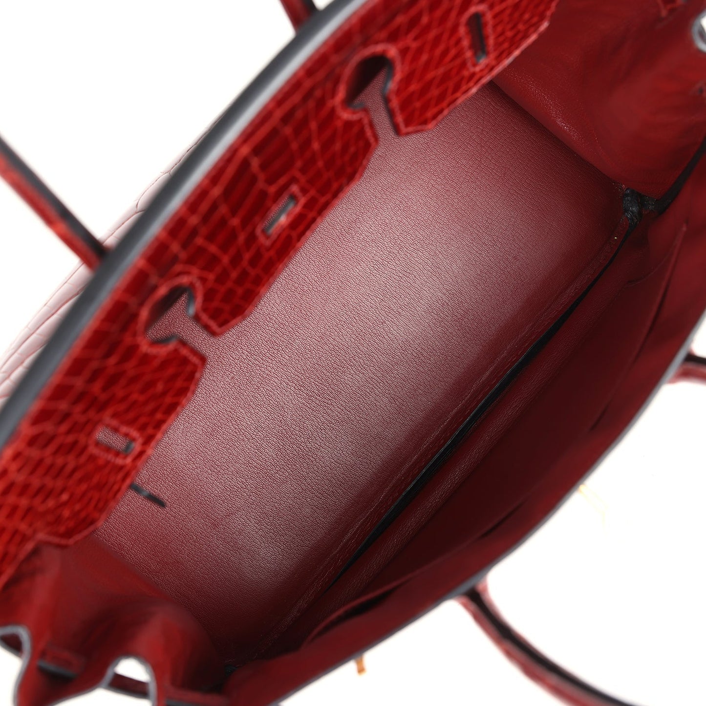 Hermes Birkin 35 Rouge H Shiny Crocodile Porosus Gold Hardware