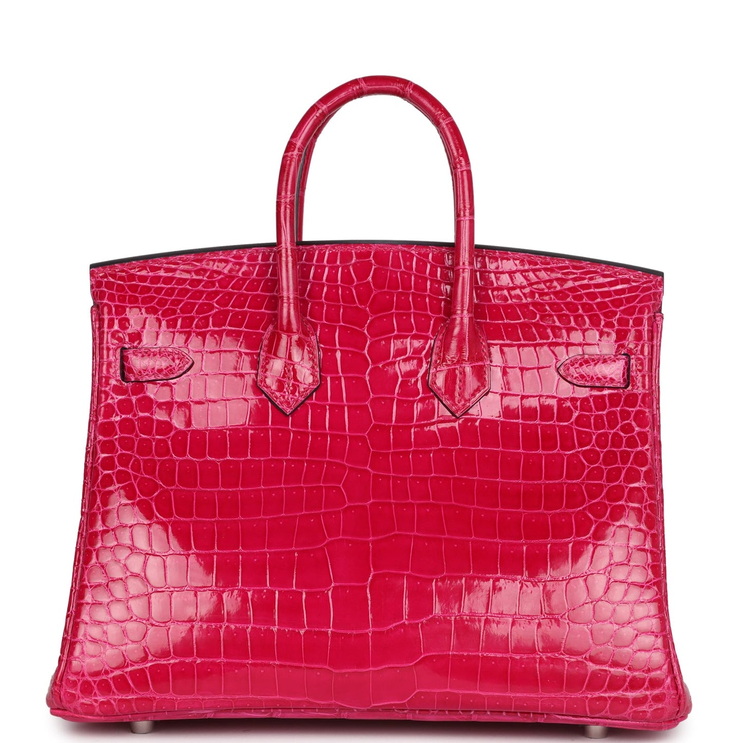 Hermes Birkin 25 Rose Mexico Shiny Porosus Crocodile Palladium Hardware
