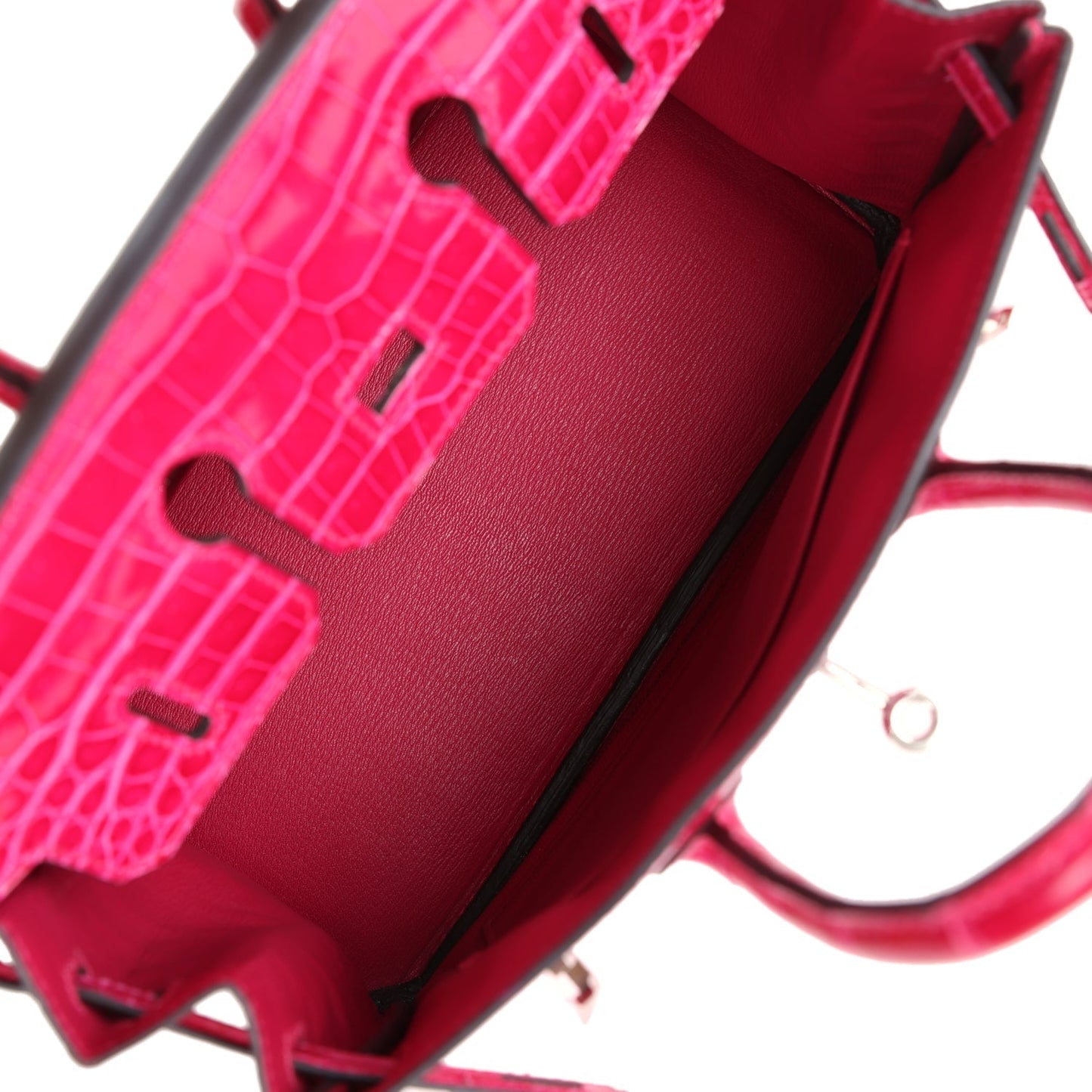 Hermes Birkin 25 Rose Mexico Shiny Porosus Crocodile Palladium Hardware