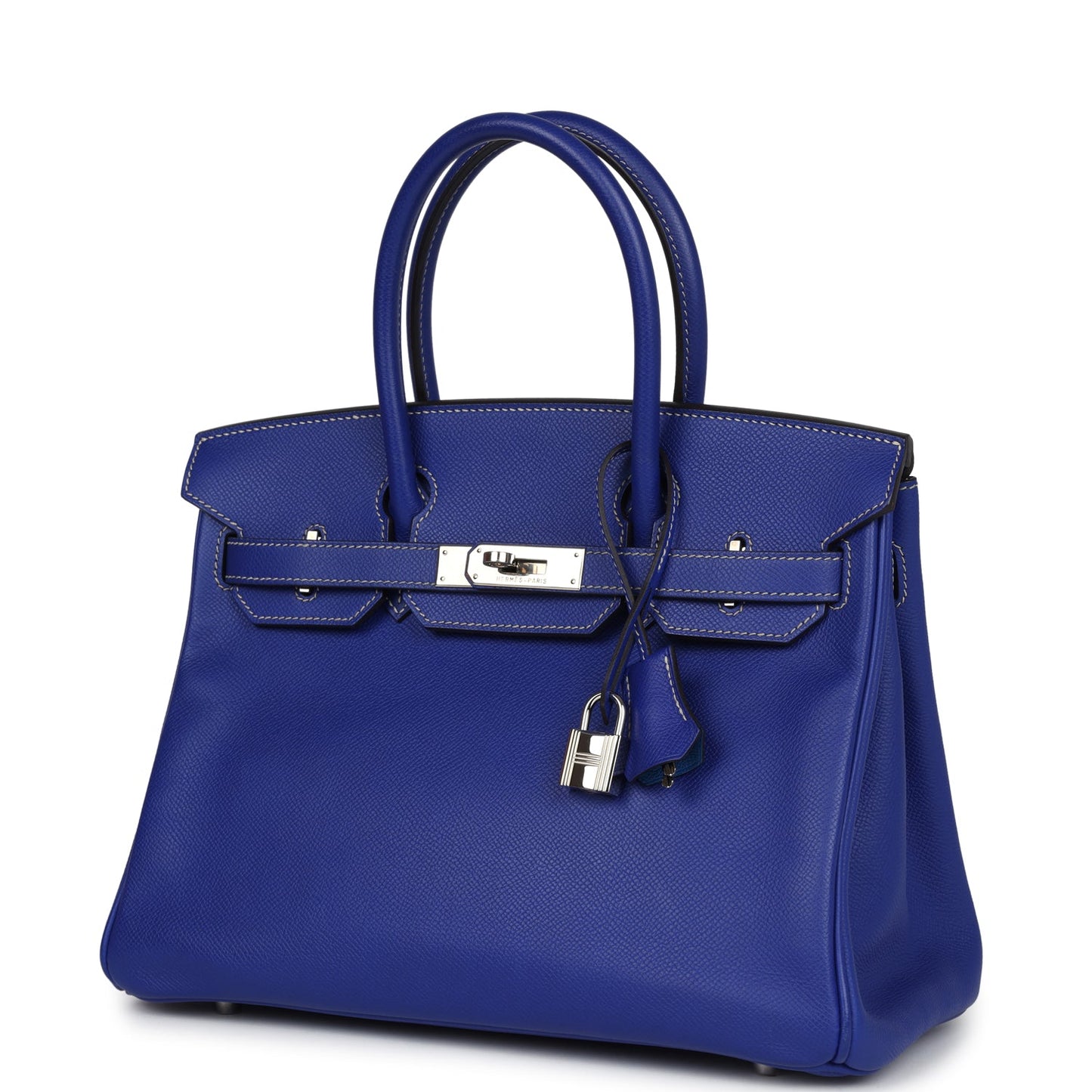 Hermes Birkin 30 Bleu Electric Candy Epsom Palladium Hardware