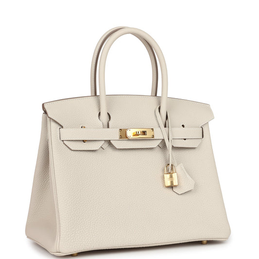 Hermes Birkin 30 Craie Togo Gold Hardware