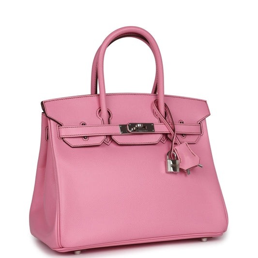 Hermes Birkin 30 Bubblegum Epsom Palladium Hardware
