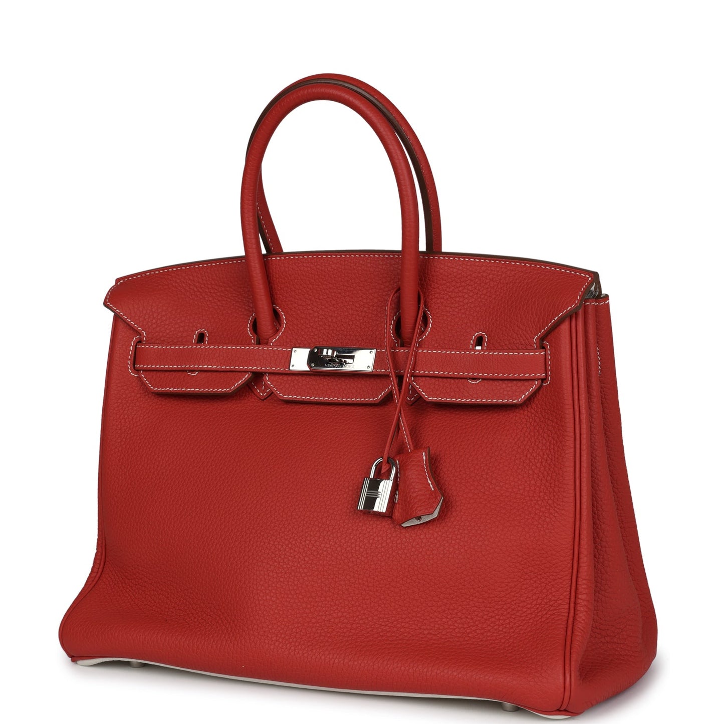Hermes Birkin 35 Eclat Sanguine and White Clemence Palladium Hardware