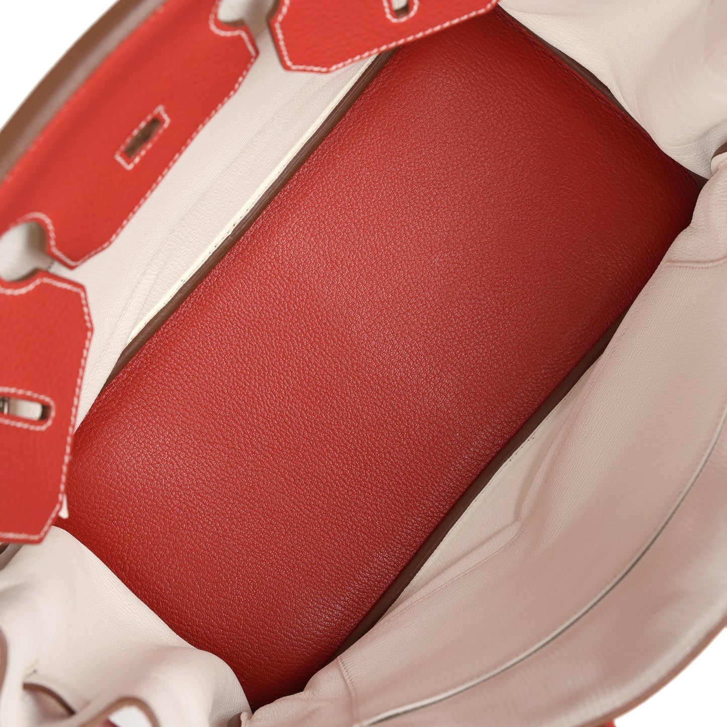 Hermes Birkin 35 Eclat Sanguine and White Clemence Palladium Hardware