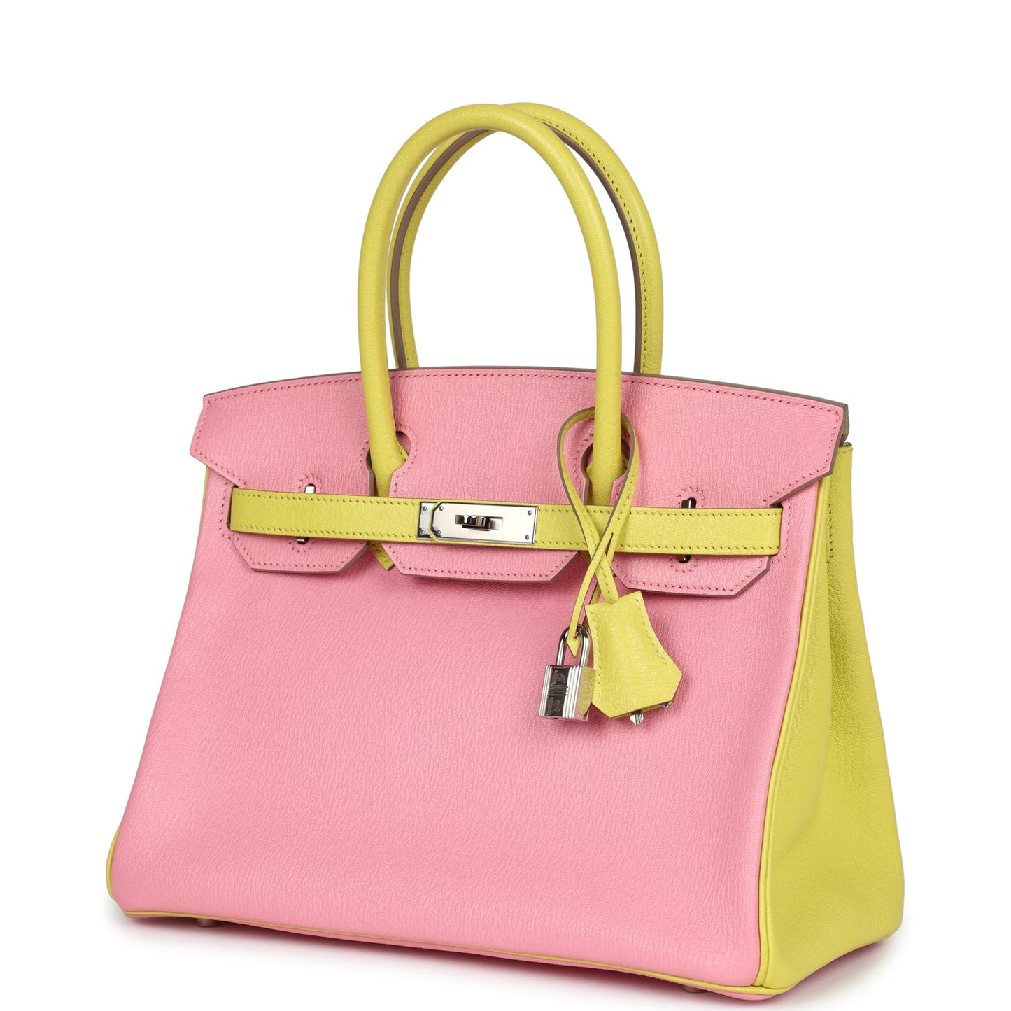 Hermes Special Order (HSS) Birkin 30 Rose Confetti and Lime Chevre Mysore Palladium Hardware