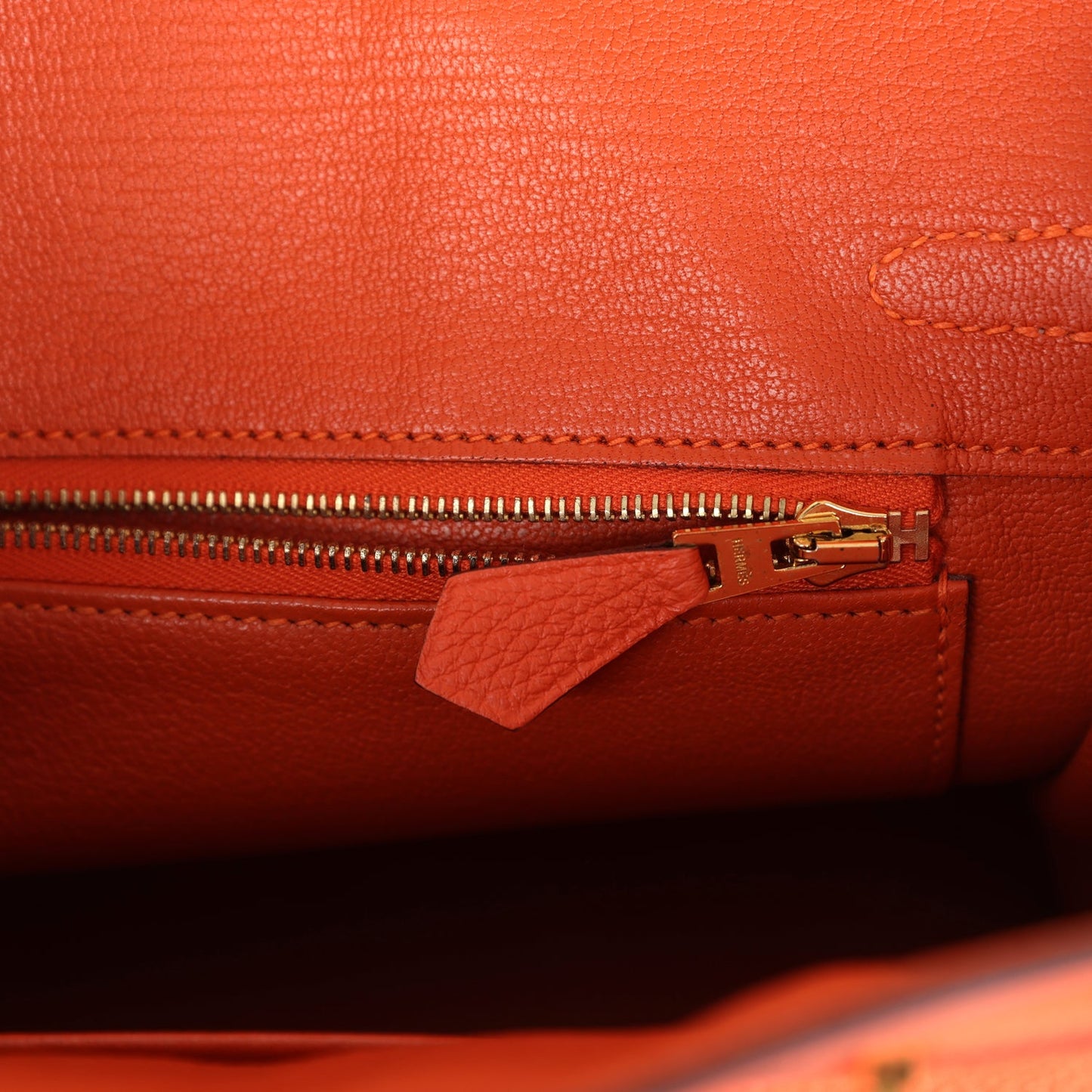 Hermes Birkin 25 Feu Togo Gold Hardware