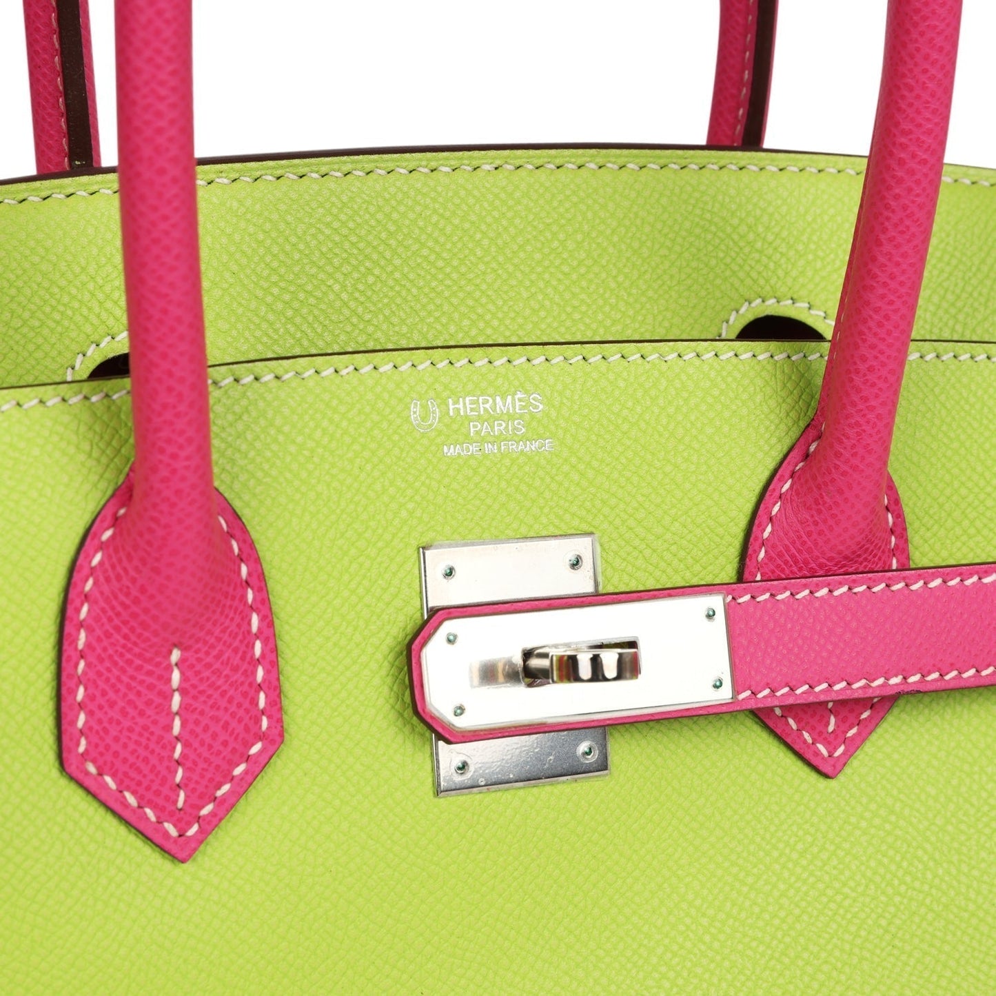 Hermes Special Order (HSS) Birkin 30 Kiwi and Rose Tyrien Epsom Palladium Hardware