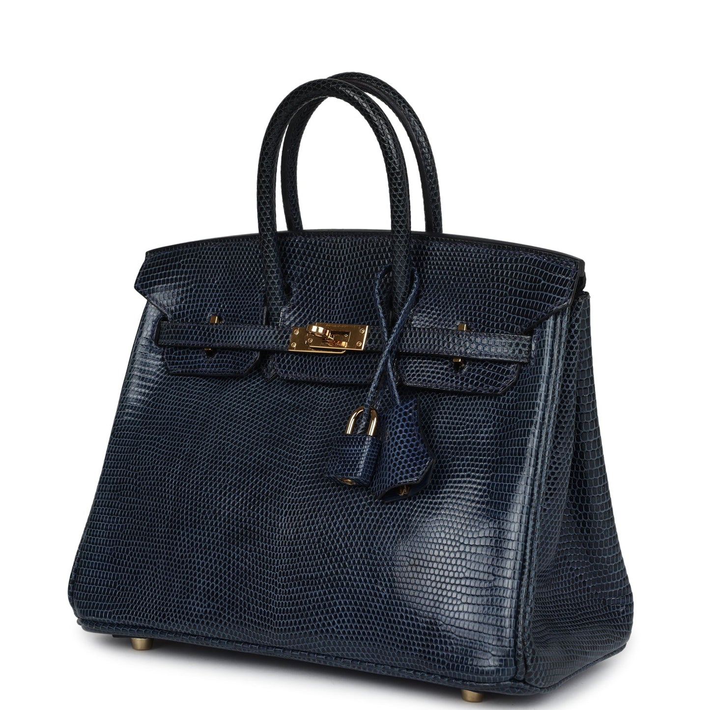 Hermes Birkin 25 Bleu De Malte Varanus Niloticus Lizard Gold Hardware