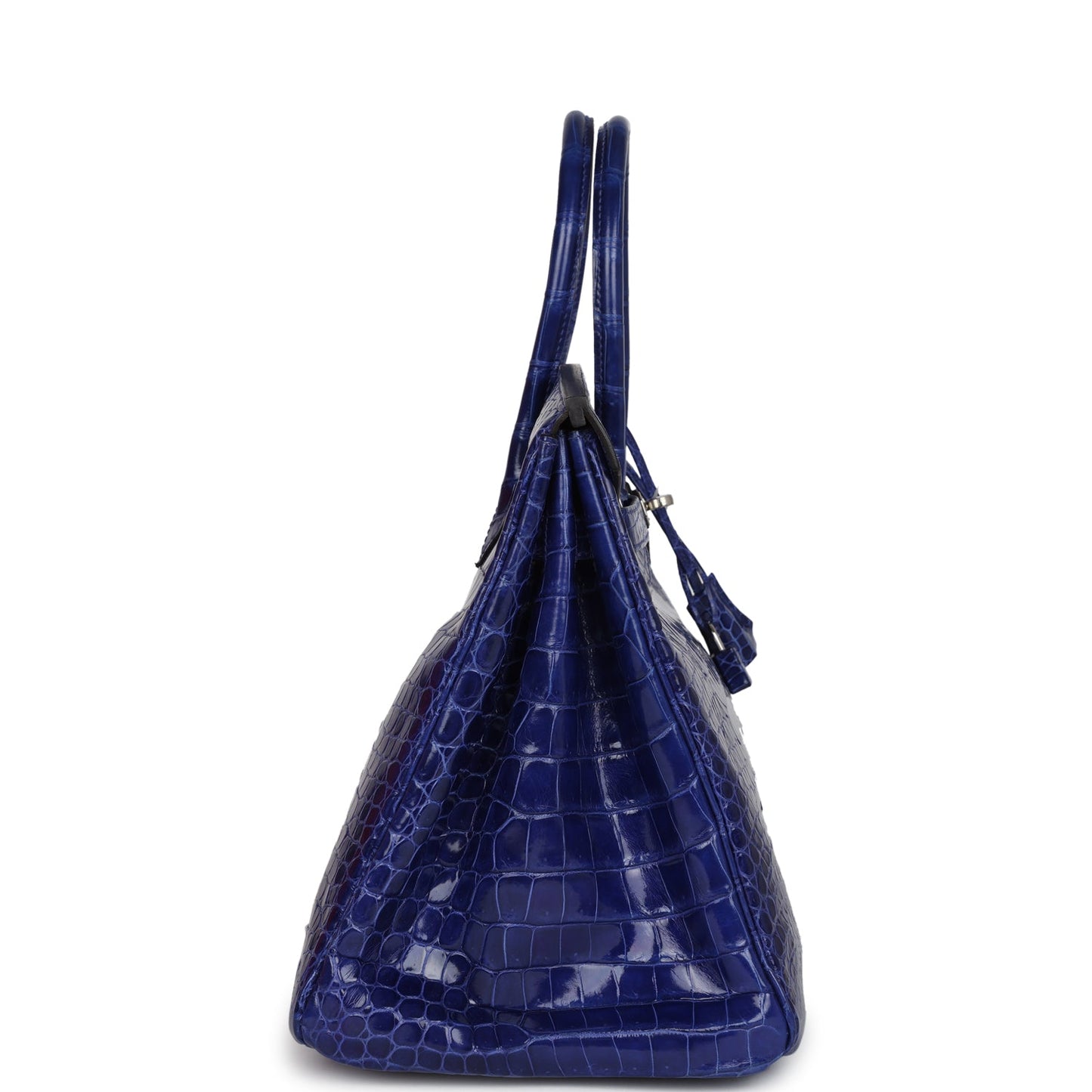 Hermes Birkin 35 Bleu Electric Shiny Porosus Crocodile Palladium Hardware