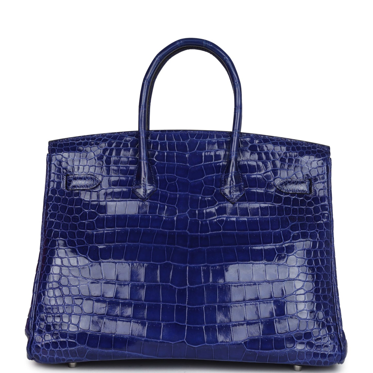 Hermes Birkin 35 Bleu Electric Shiny Porosus Crocodile Palladium Hardware