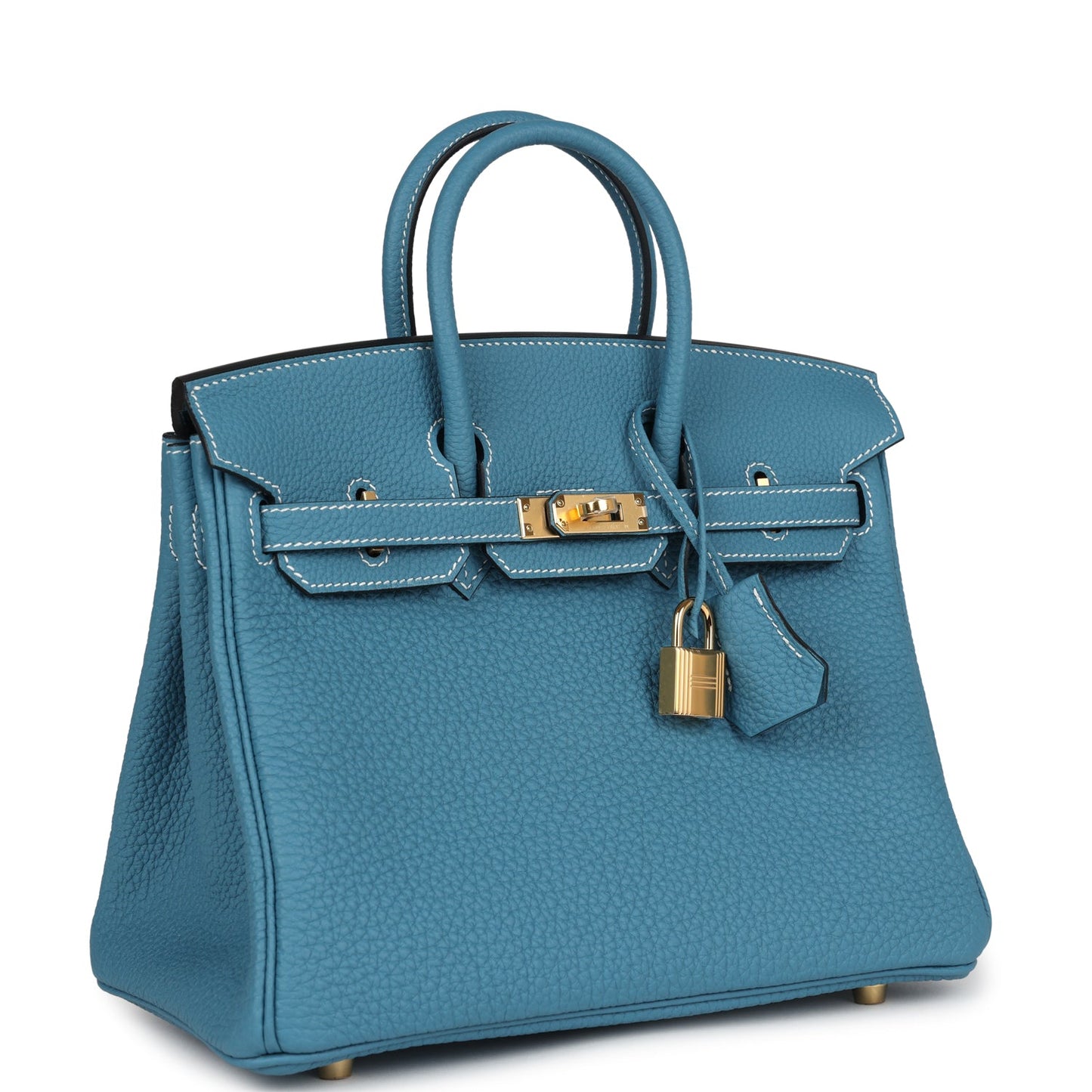 Hermes Birkin 25 Blue Jean Togo Gold Hardware