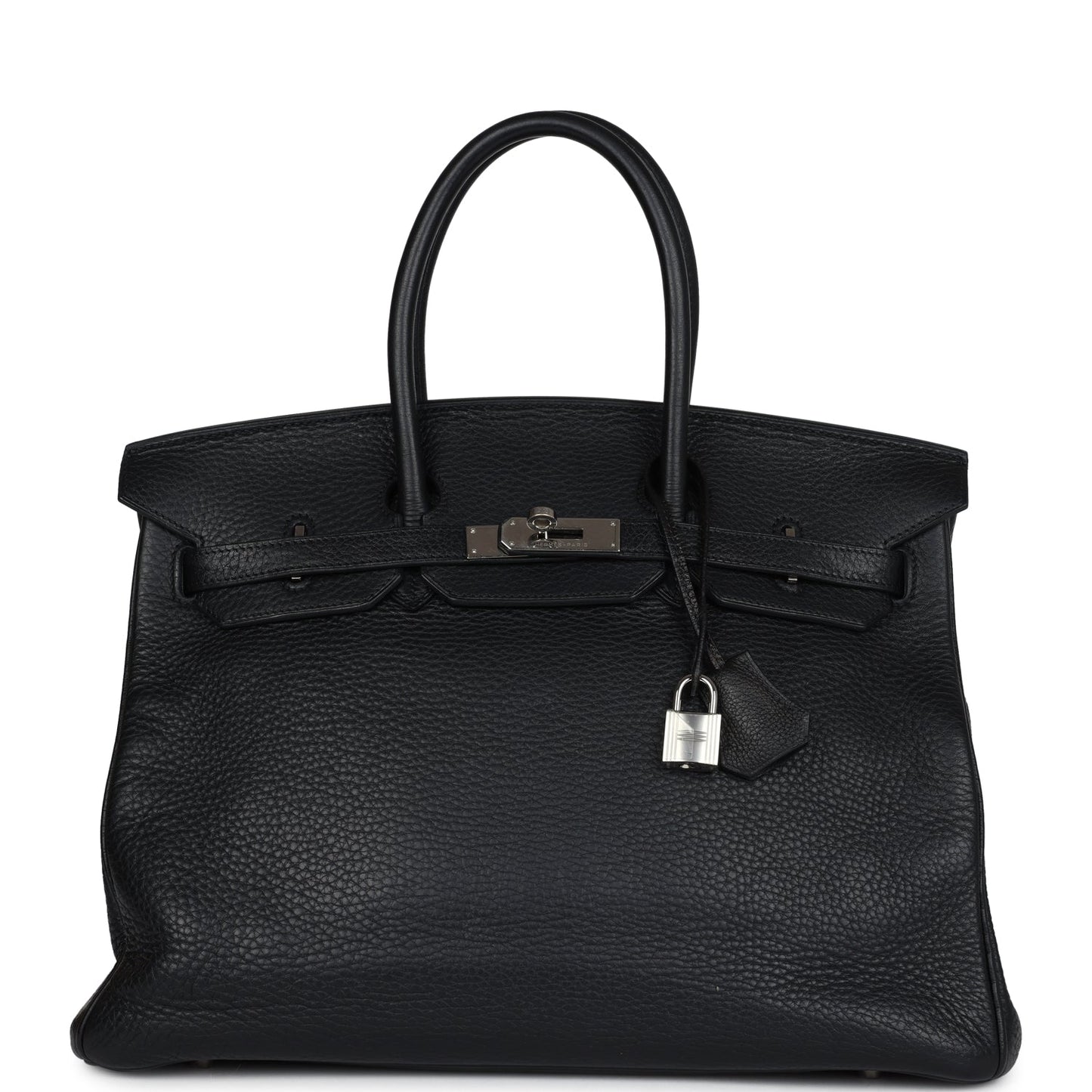 Vintage Hermes Birkin 35 Black Clemence Palladium Hardware