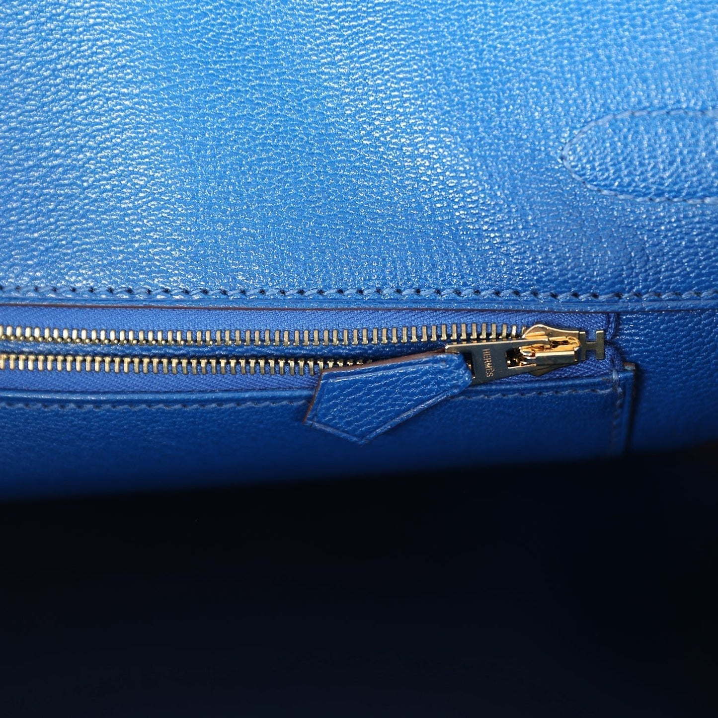Hermes Birkin 35 Bleu Mykonos Shiny Porosus Crocodile Gold Hardware