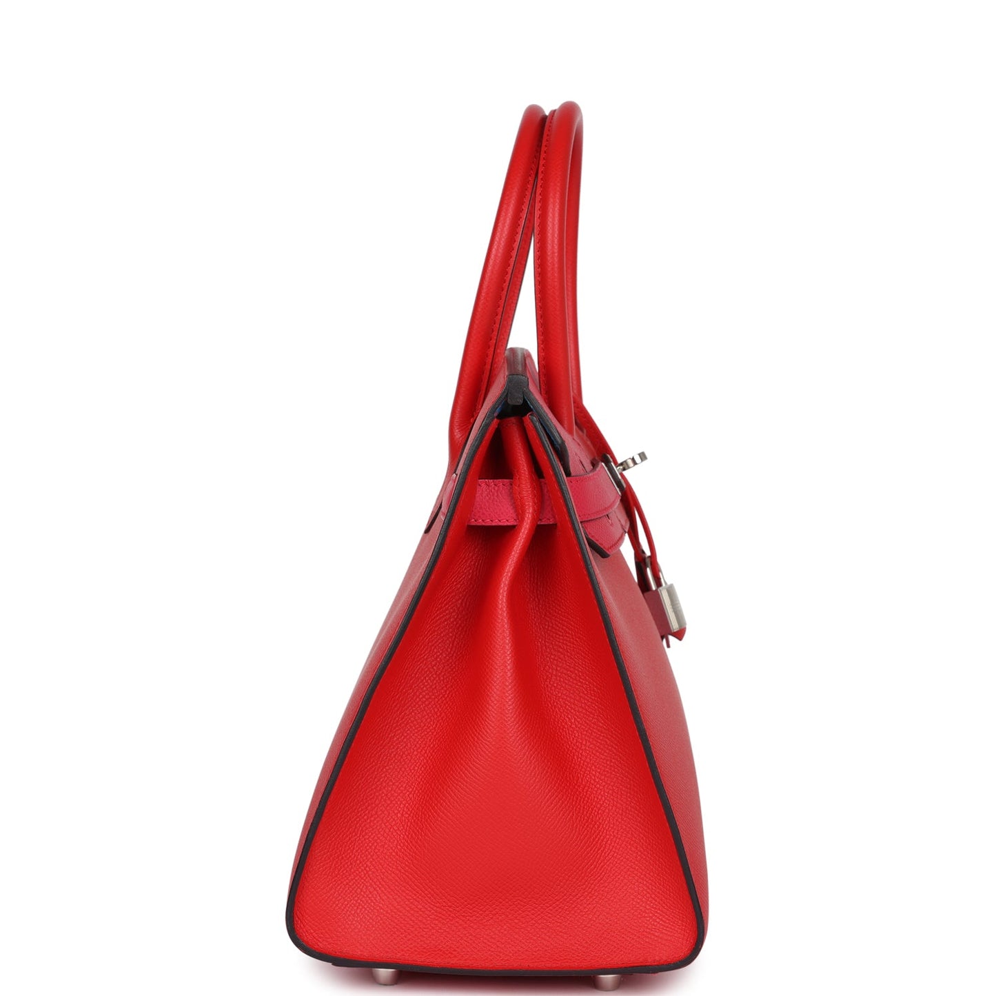 Hermes Casaque Birkin 30 Rouge De Coeur, Rose Extreme and Bleu Zanzibar Epsom Palladium Hardware